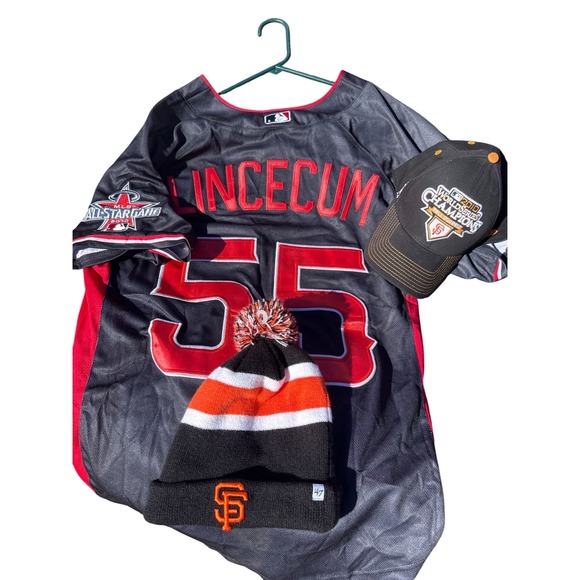 Majestic Other - SF Giants MLB Lincecum All Star Jersey World Series hat Beanie NEW